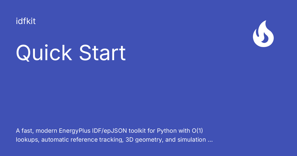 Quick Start - idfkit