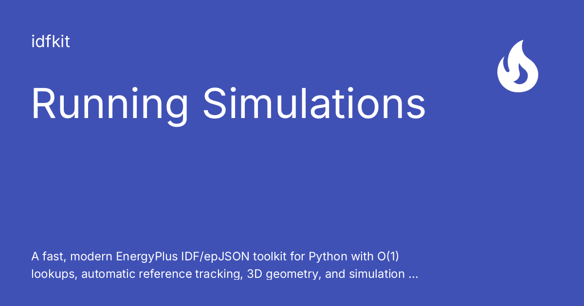 Jogging Simulator Running Simulations - idfkit